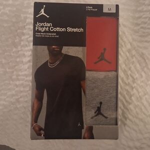 Jordan Crew Neck T-Shirts in Red and Gray